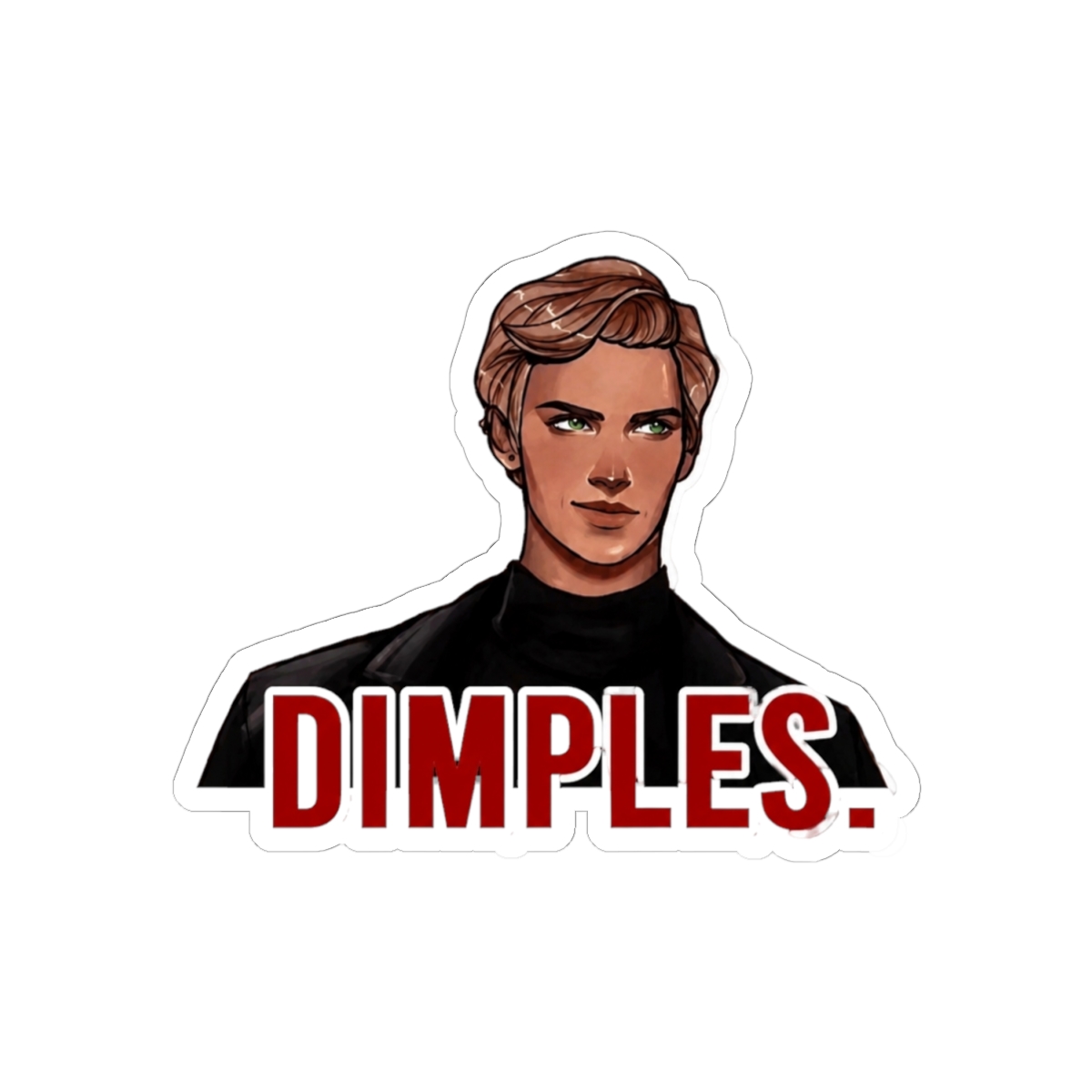 Those dimples | Aaron Warner Shatter me series Tahereh Mafi Sticker - alternate angle 1, merchandise